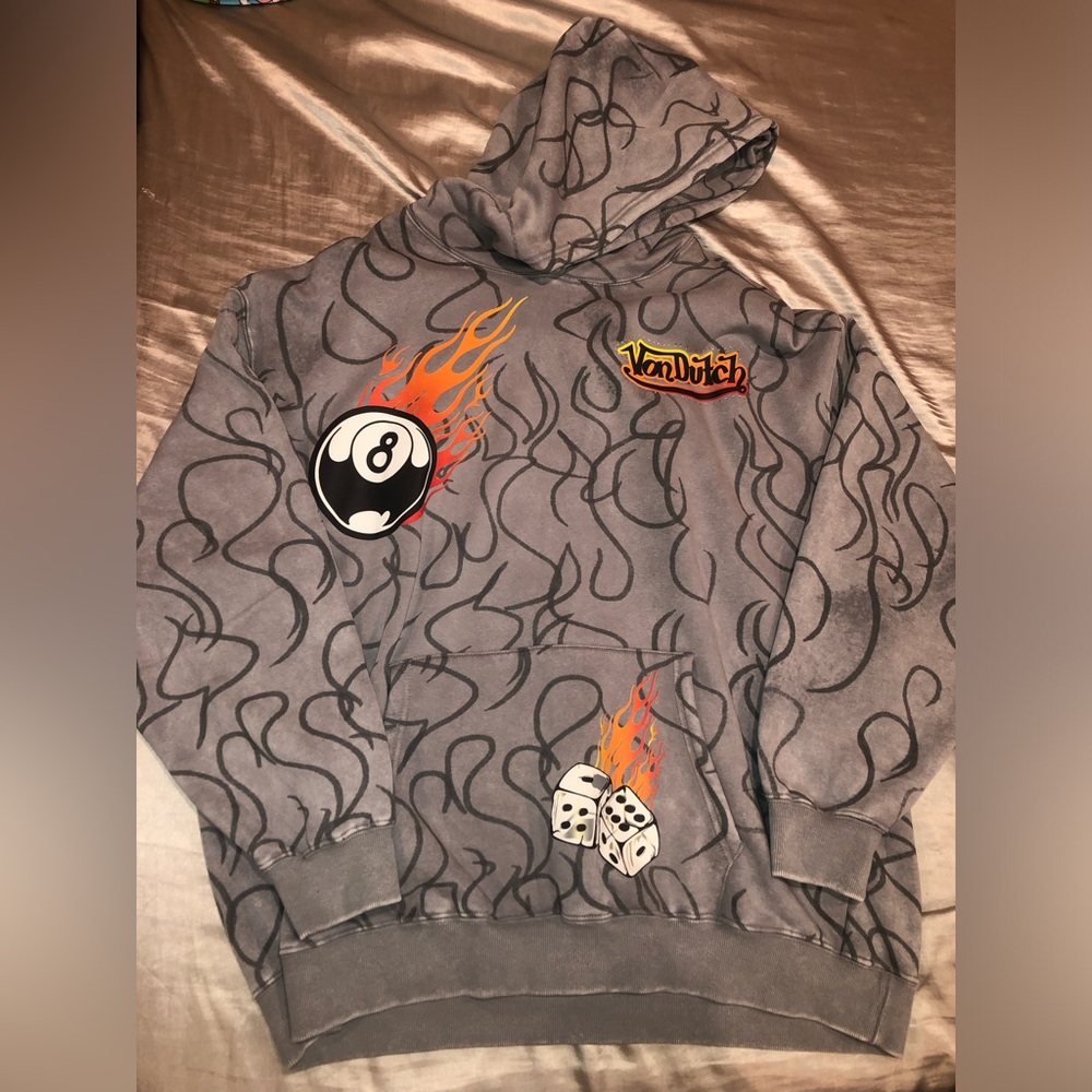 Von Dutch Hot Flame 8-Ball & Dice Hoodie